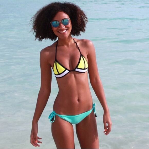 TRIANGL The Lulu Neoprene Two Piece Bikini Swimsuit In Tahiti Tango Size L - Picture 2 of 6